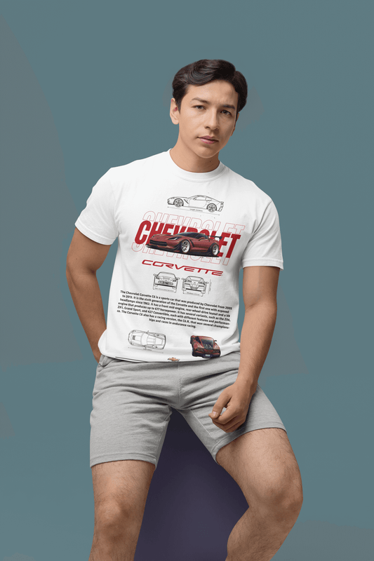 Chevrolet Corvette C6 Graphic T‑Shirt - Photo & Technical Diagram