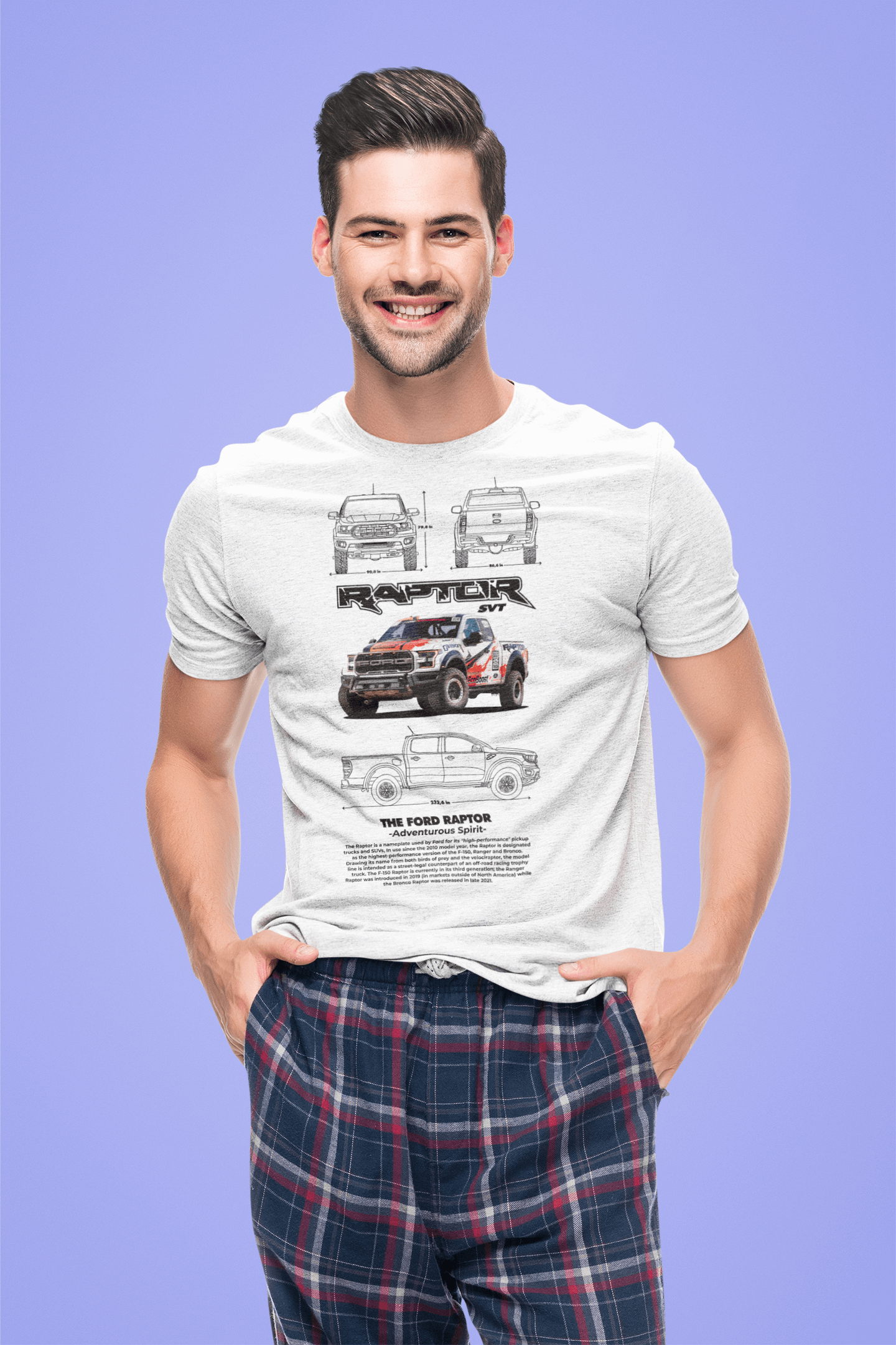 Ford Raptor SVT Graphic T-Shirt — Photo & Line Sketch