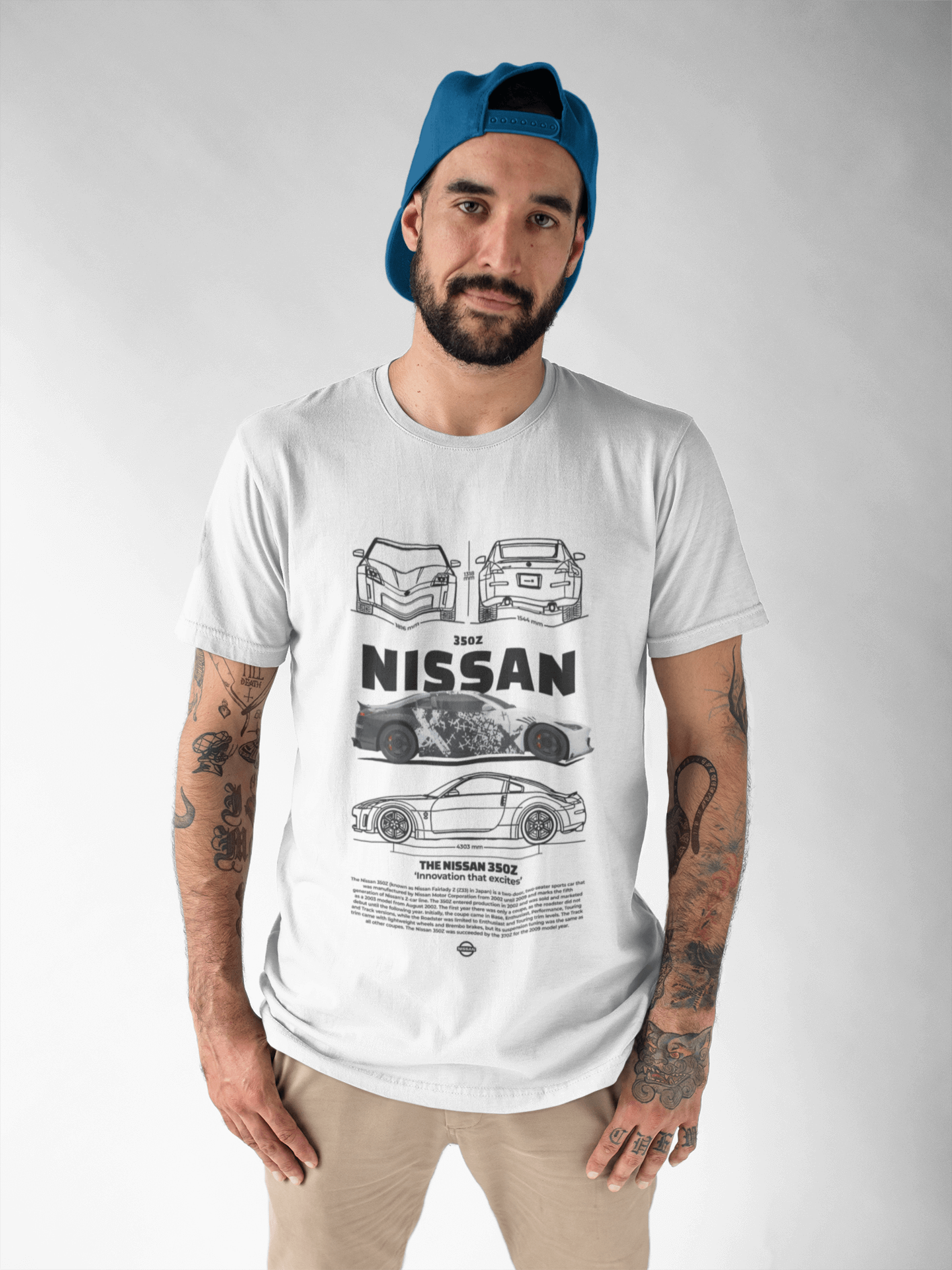 Nissan 350Z Graphic T-Shirt — Camo Blueprint JDM Style