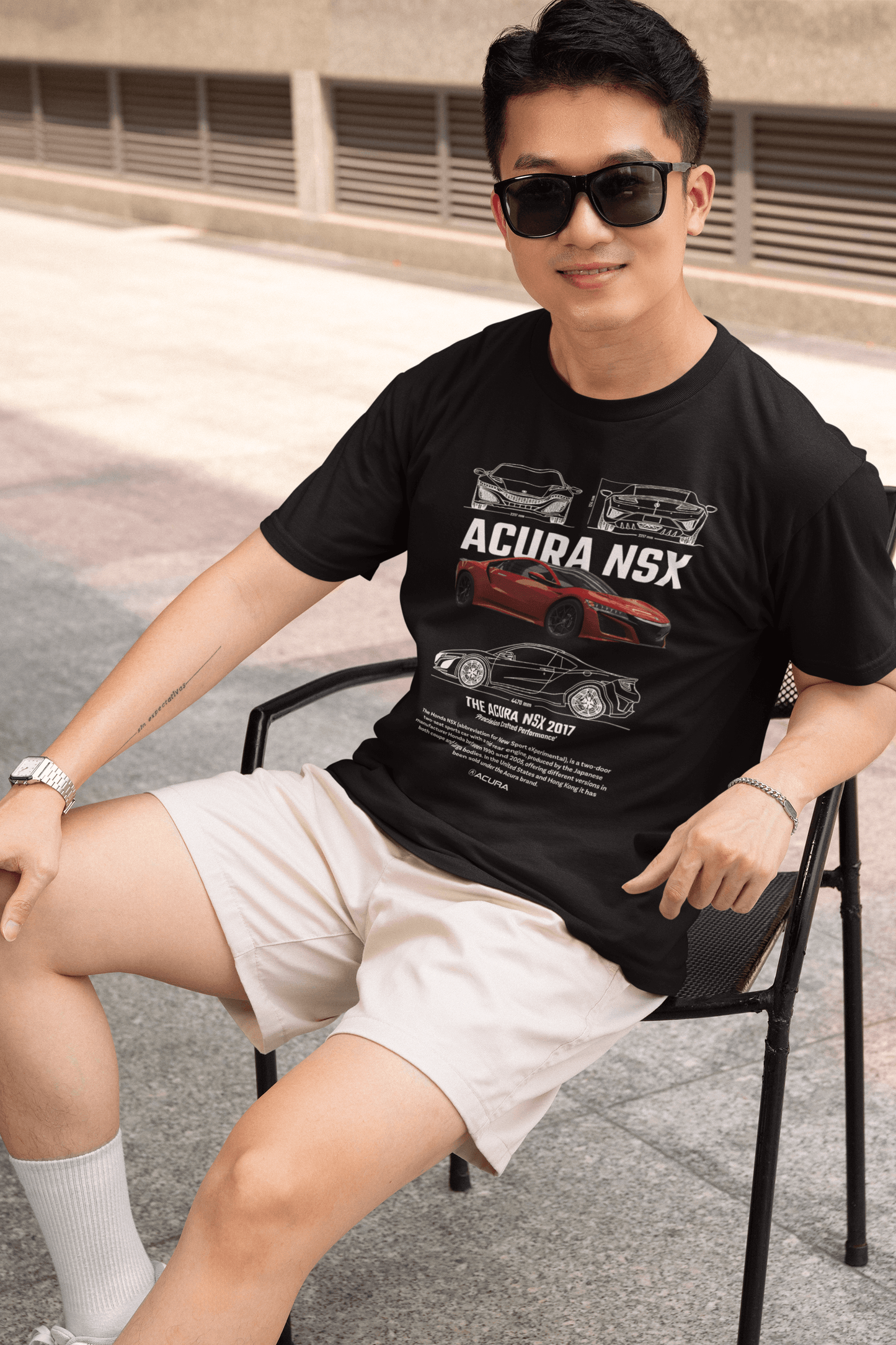 Acura NSX (2017) Graphic T-Shirt — Blueprint + Photo