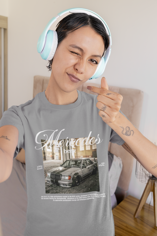 Mercedes-Benz 190E Evo II Graphic T-Shirt — Photo Poster (Silver)