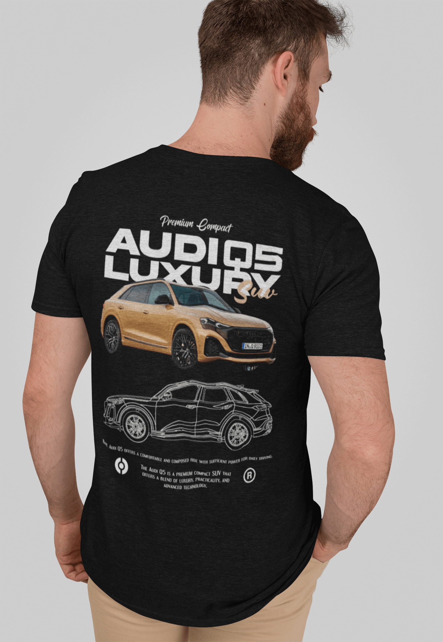 Audi Q5 Graphic T-Shirt — Blueprint + Photo