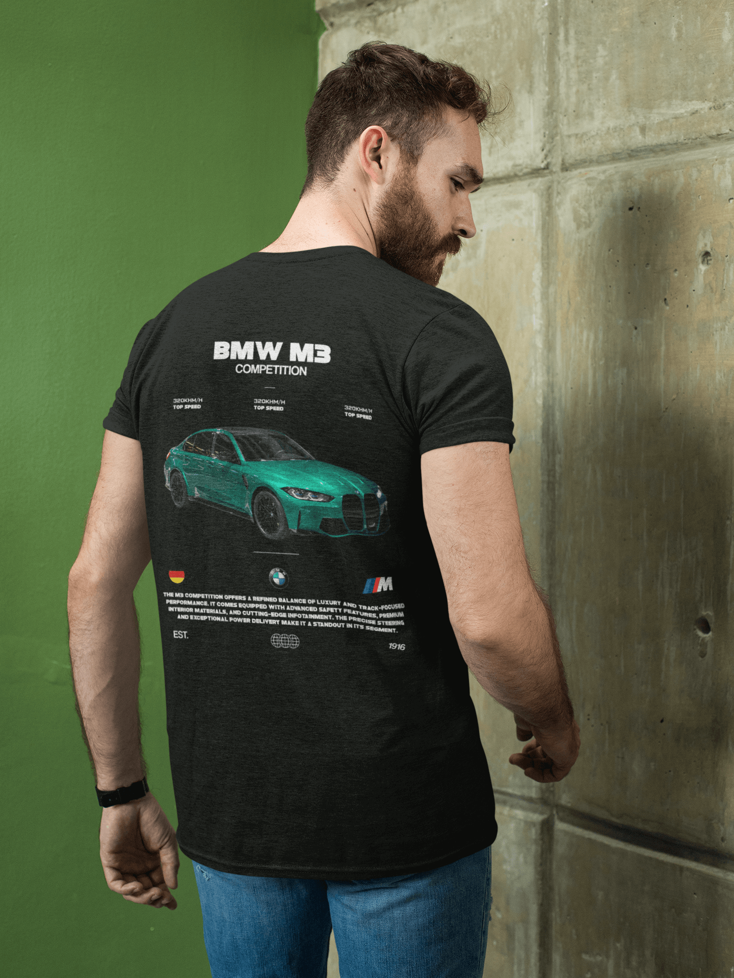 BMW M3 Competition Custom Graphic Tee - Personalized G80 Performance Poster Shirt