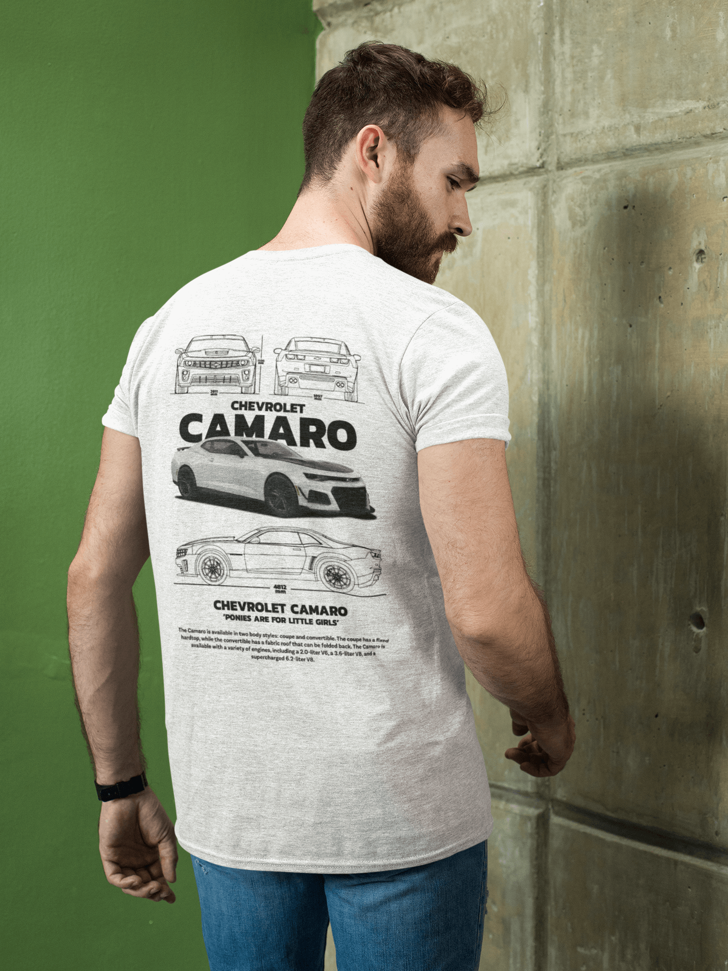 Custom Chevrolet Camaro Technical Poster Tee - Personalized Bowtie Muscle Graphic Shirt