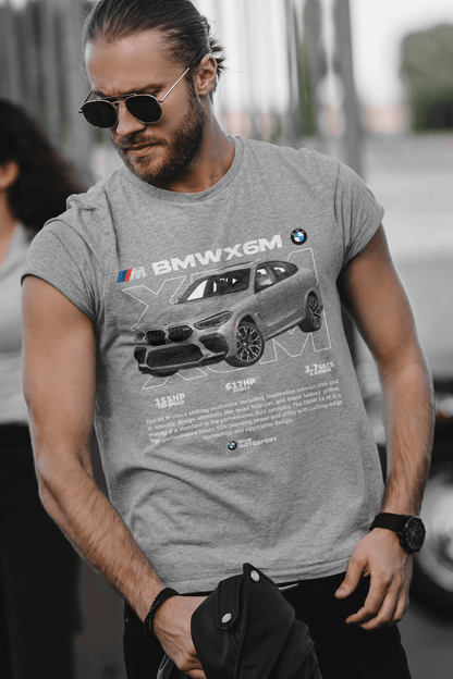 BMW X6M Performance Custom Graphic Tee - Personalized Luxury SUV Blueprint Shirt