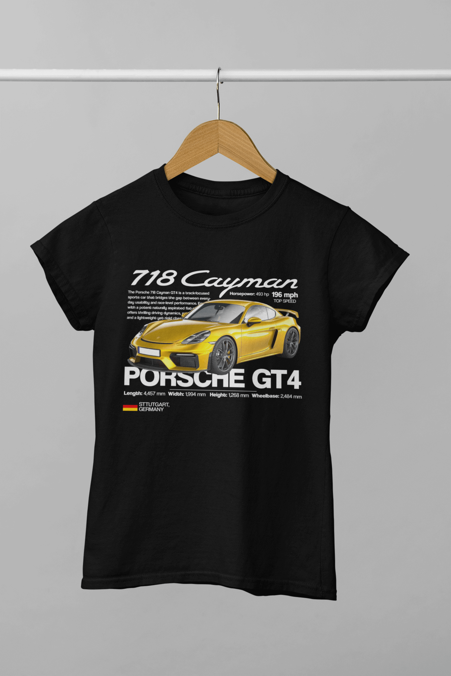 Porsche 718 Cayman GT4 Graphic T-Shirt — Track Edition Poster