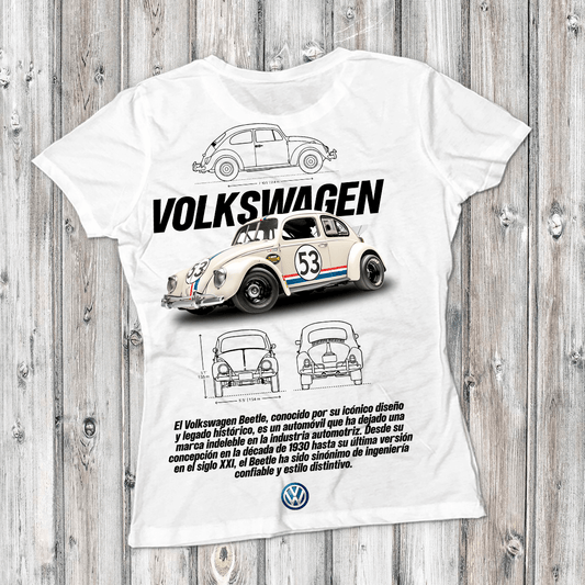 Volkswagen Beetle Graphic T-Shirt — Photo & Line Sketch
