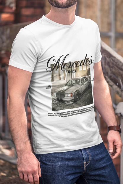 Mercedes-Benz 190E Evo II Graphic T-Shirt — Photo Poster (Silver)