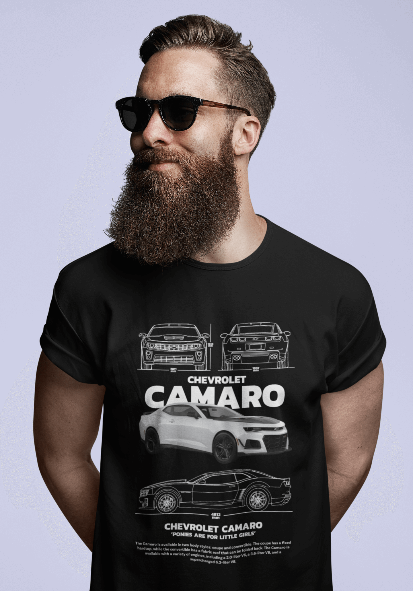 Custom Chevrolet Camaro Technical Poster Tee - Personalized Bowtie Muscle Graphic Shirt