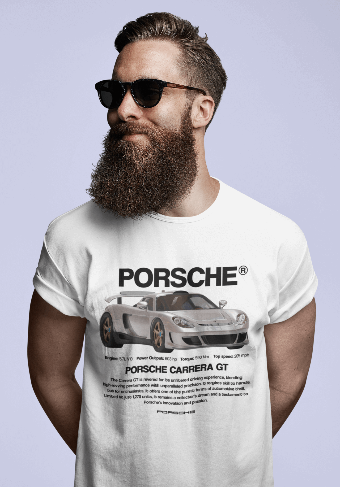 Porsche Carrera GT Graphic T-Shirt — Racing Poster Artwork