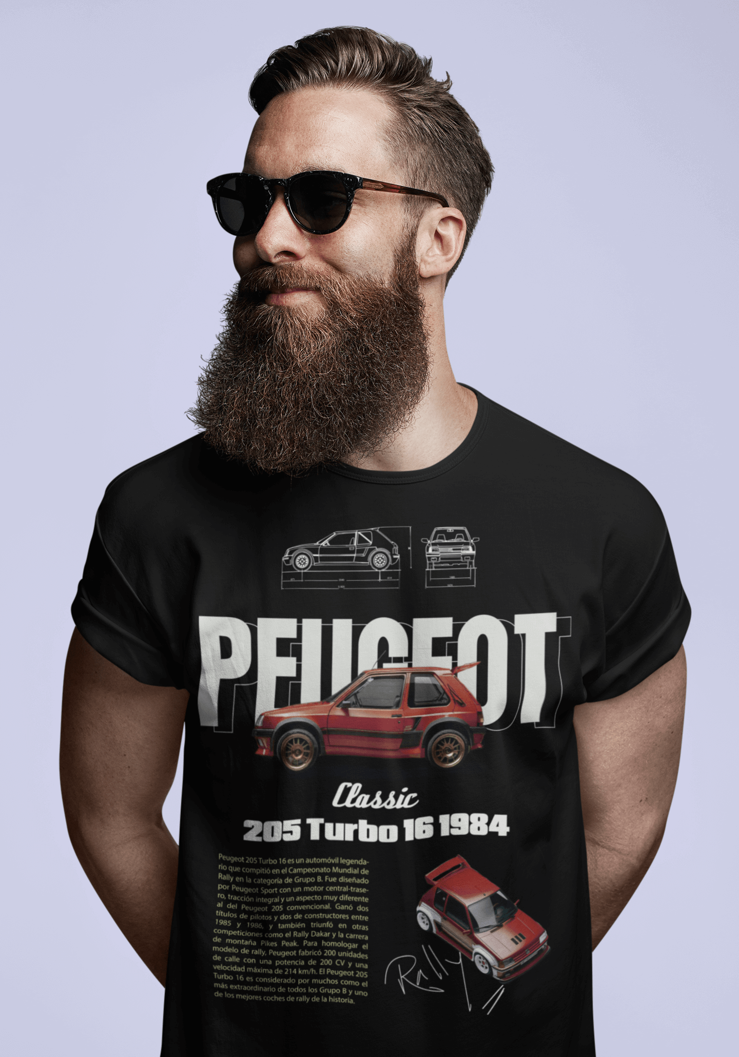 Peugeot 205 Turbo 16 Graphic T-Shirt — Racing Poster Artwork