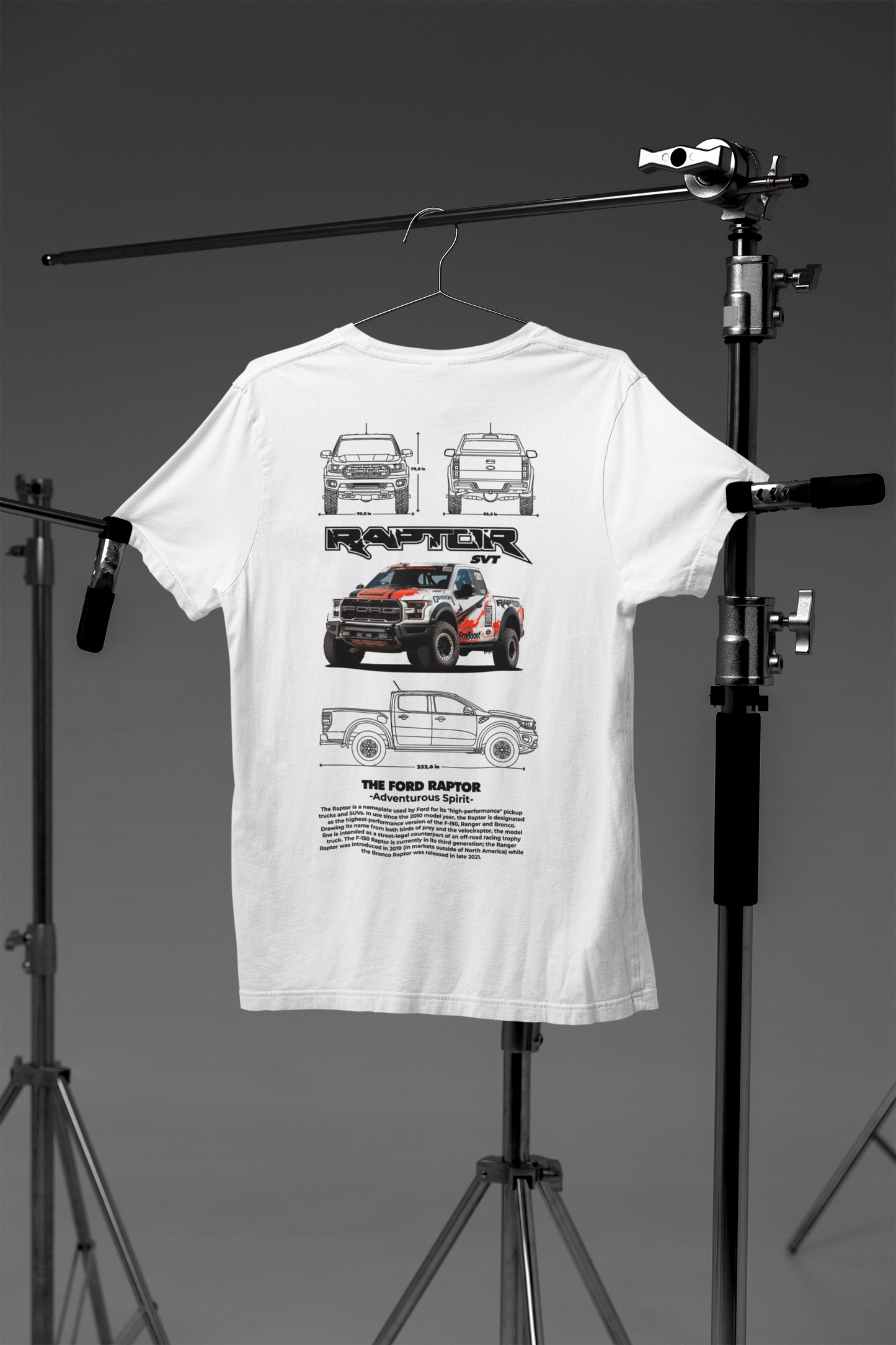 Ford Raptor SVT Graphic T-Shirt — Photo & Line Sketch