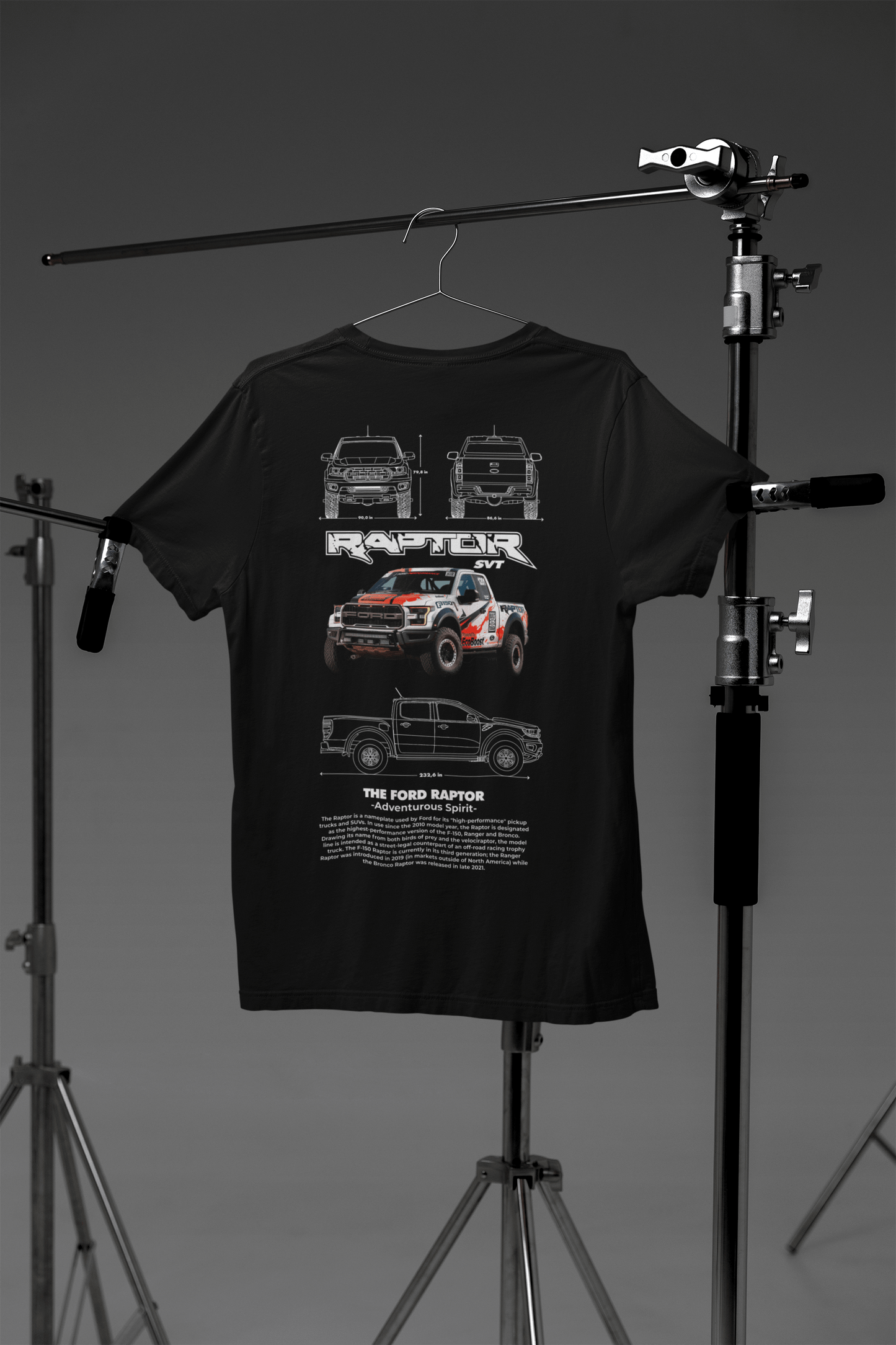 Ford Raptor SVT Graphic T-Shirt — Photo & Line Sketch