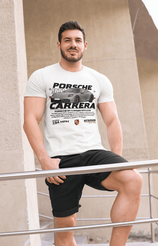 Porsche 911 Carrera GTS Graphic T-Shirt — Racing Poster Artwork