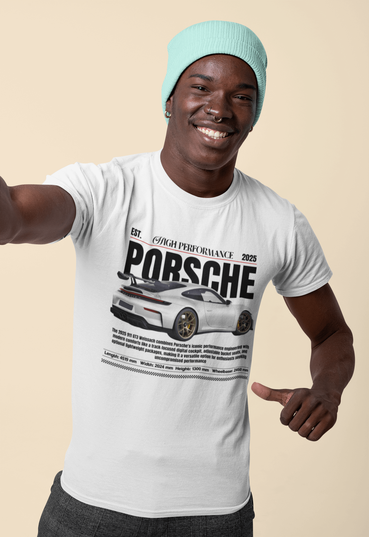 Porsche 911 GT3 Weissach Graphic Tee — High Performance Track Poster