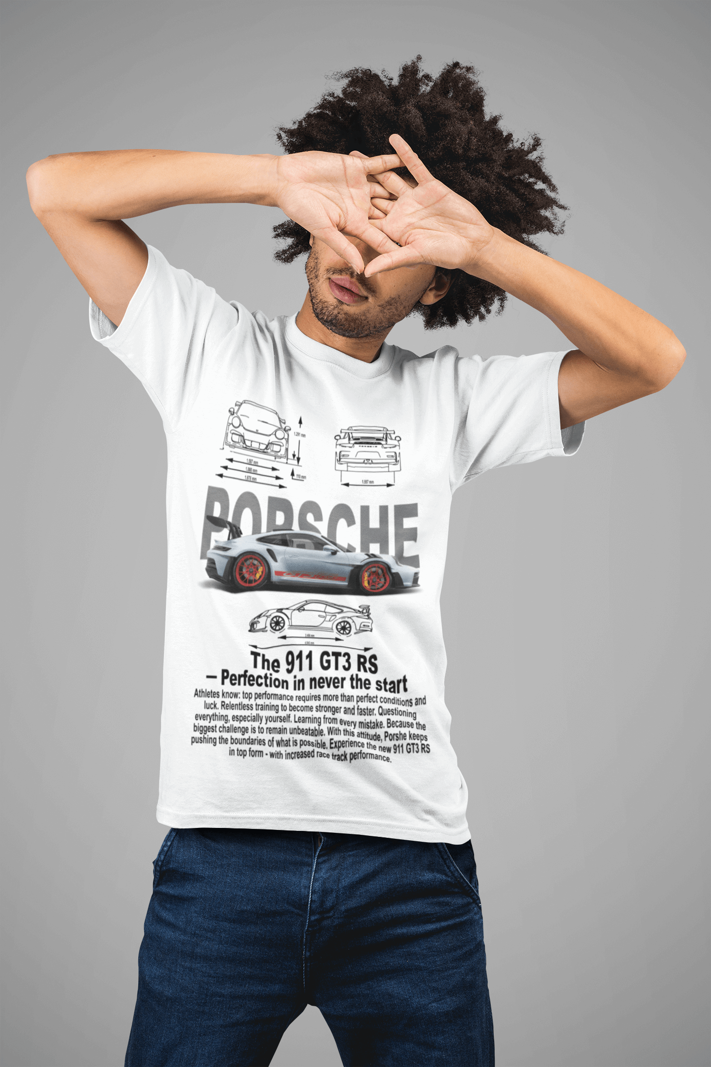 Porsche 911 GT3 RS Graphic Tee — Blueprint Perfection Poster
