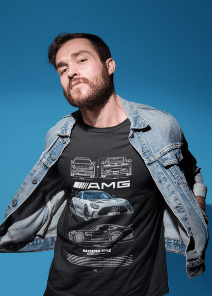 Mercedes-AMG GT R Blueprint Graphic T-Shirt — Poster Artwork