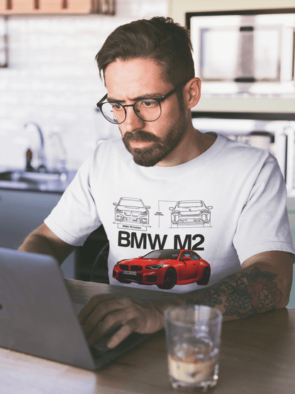 T-shirt graphique personnalisé BMW M2 Performance - T-shirt personnalisé « Pocket Rocket » avec plan directeur 
