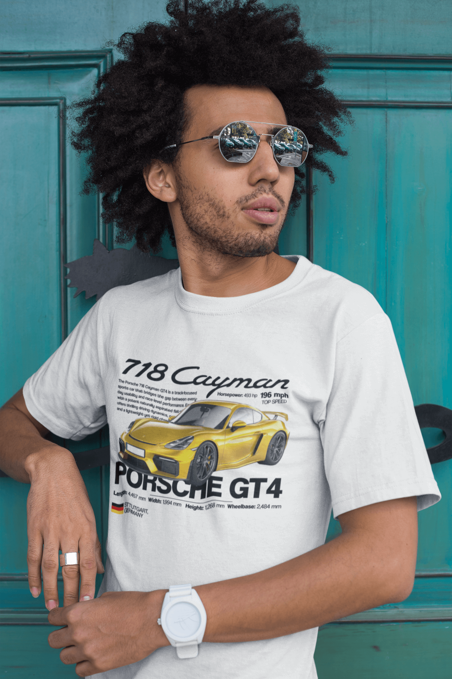 Porsche 718 Cayman GT4 Graphic T-Shirt — Track Edition Poster
