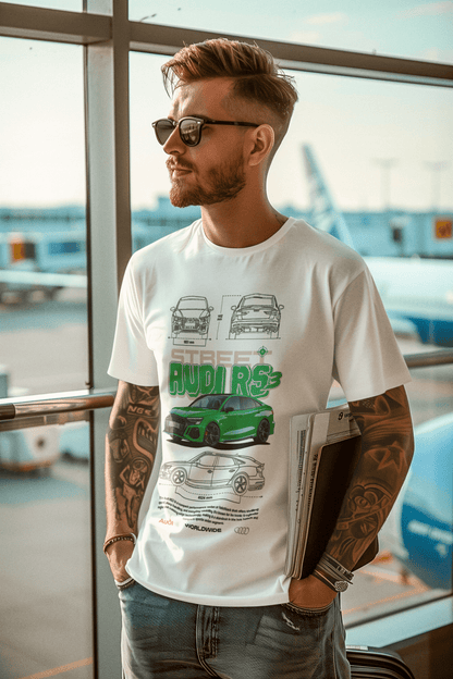 Audi RS3 Graphic T-Shirt — Green Street Poster & Blueprint