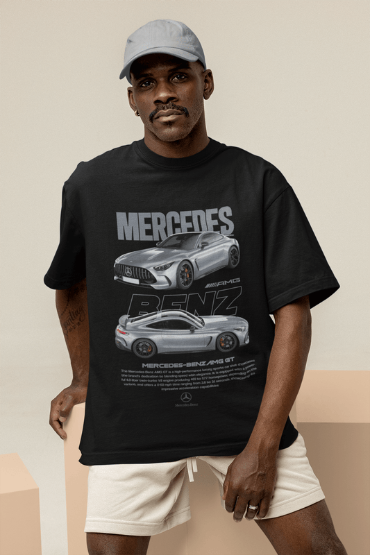 Mercedes-Benz AMG GT Graphic T-Shirt — Dual View Photo & Typography