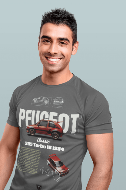 Peugeot 205 Turbo 16 Graphic T-Shirt — Racing Poster Artwork
