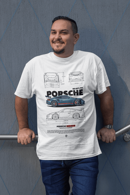 Porsche 911 GT3 RS Graphic T-Shirt — Blueprint Dimensions Poster