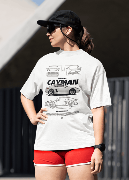 Porsche Cayman Graphic T-Shirt — Blueprint Spec Sheet