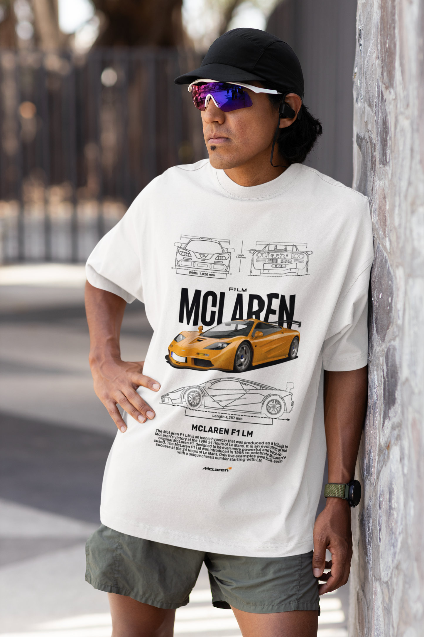 McLaren F1 LM Graphic T-Shirt — Photo & Line Sketch