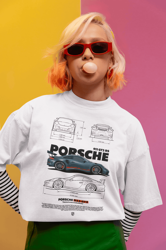Porsche 911 GT3 RS Graphic T-Shirt — Blueprint Dimensions Poster