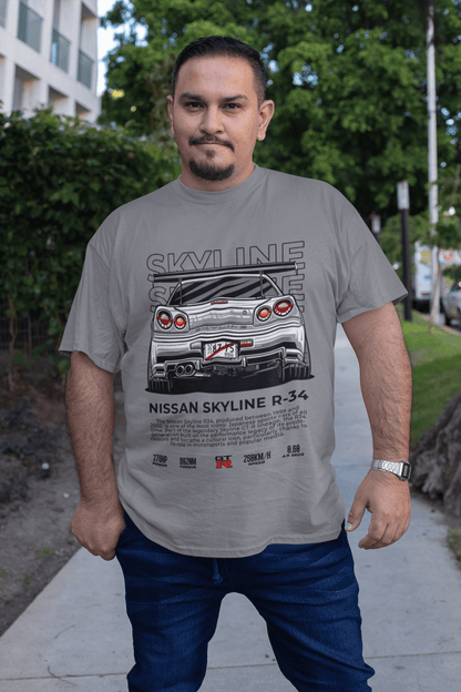 Nissan Silvia s14 Graphic T-Shirt — Rear View Illustration