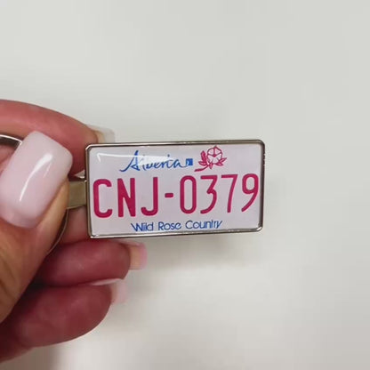 Alberta Custom License Plate Keychain