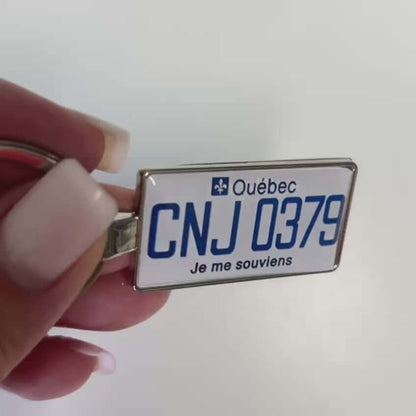 Quebec Custom License Plate Keychain