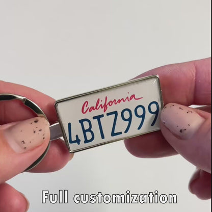 Personalized California License Plate Keychain