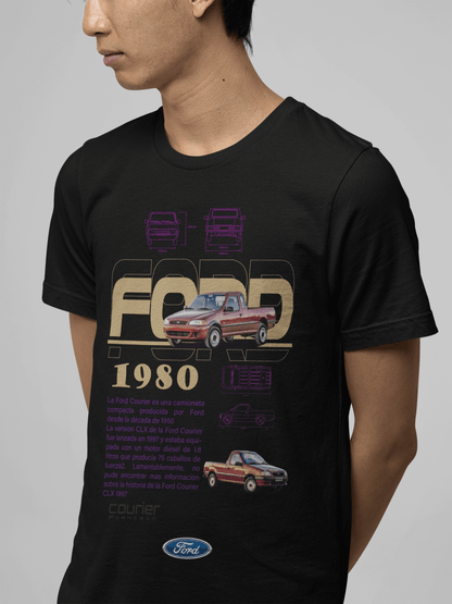 Ford Courier Pickup Graphic T-Shirt — Retro 1980 Poster