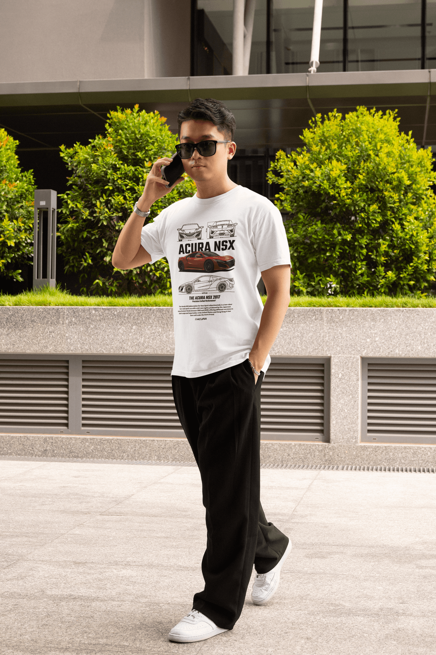 Acura NSX (2017) Graphic T-Shirt — Blueprint + Photo