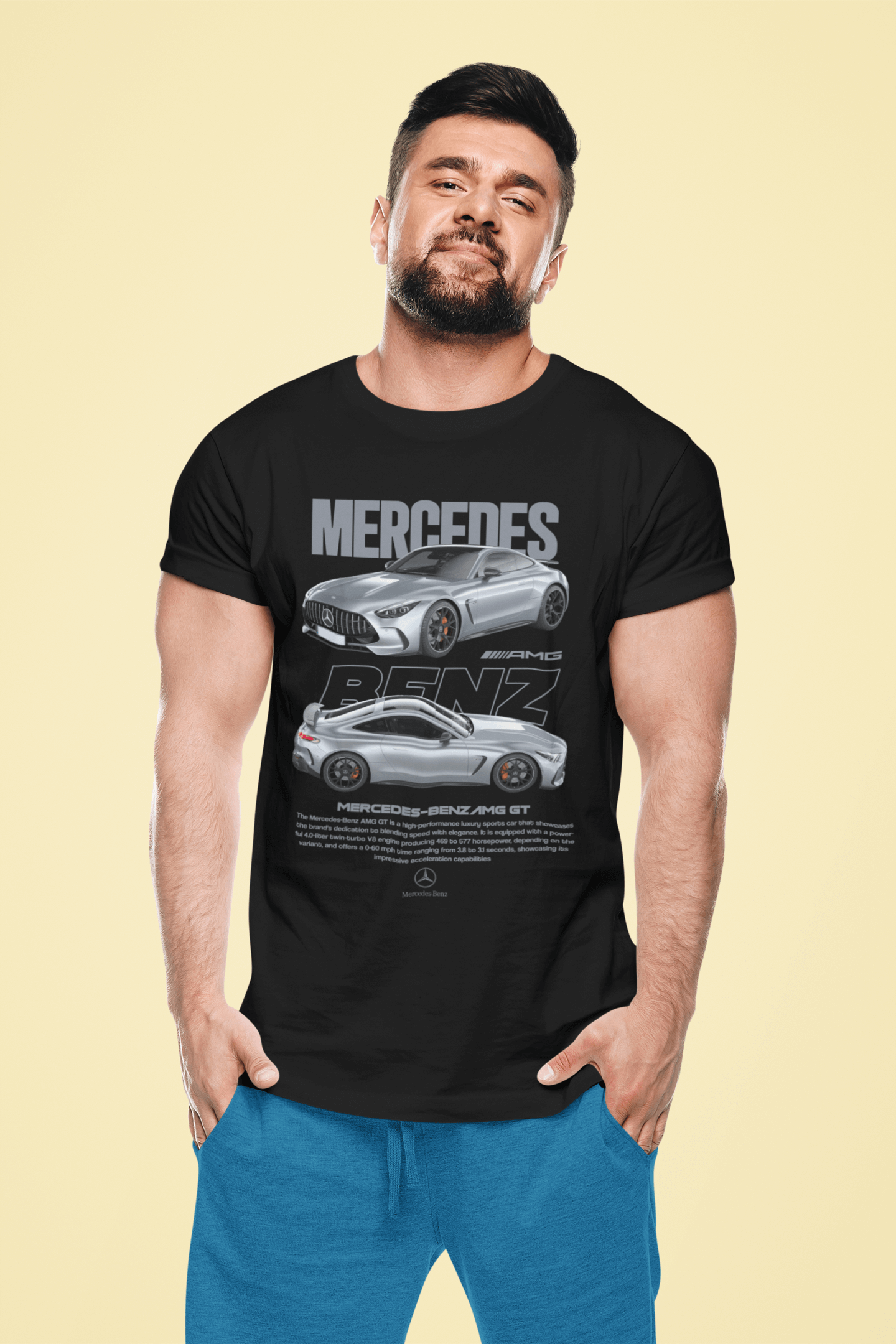Mercedes-Benz AMG GT Graphic T-Shirt — Racing Poster Artwork
