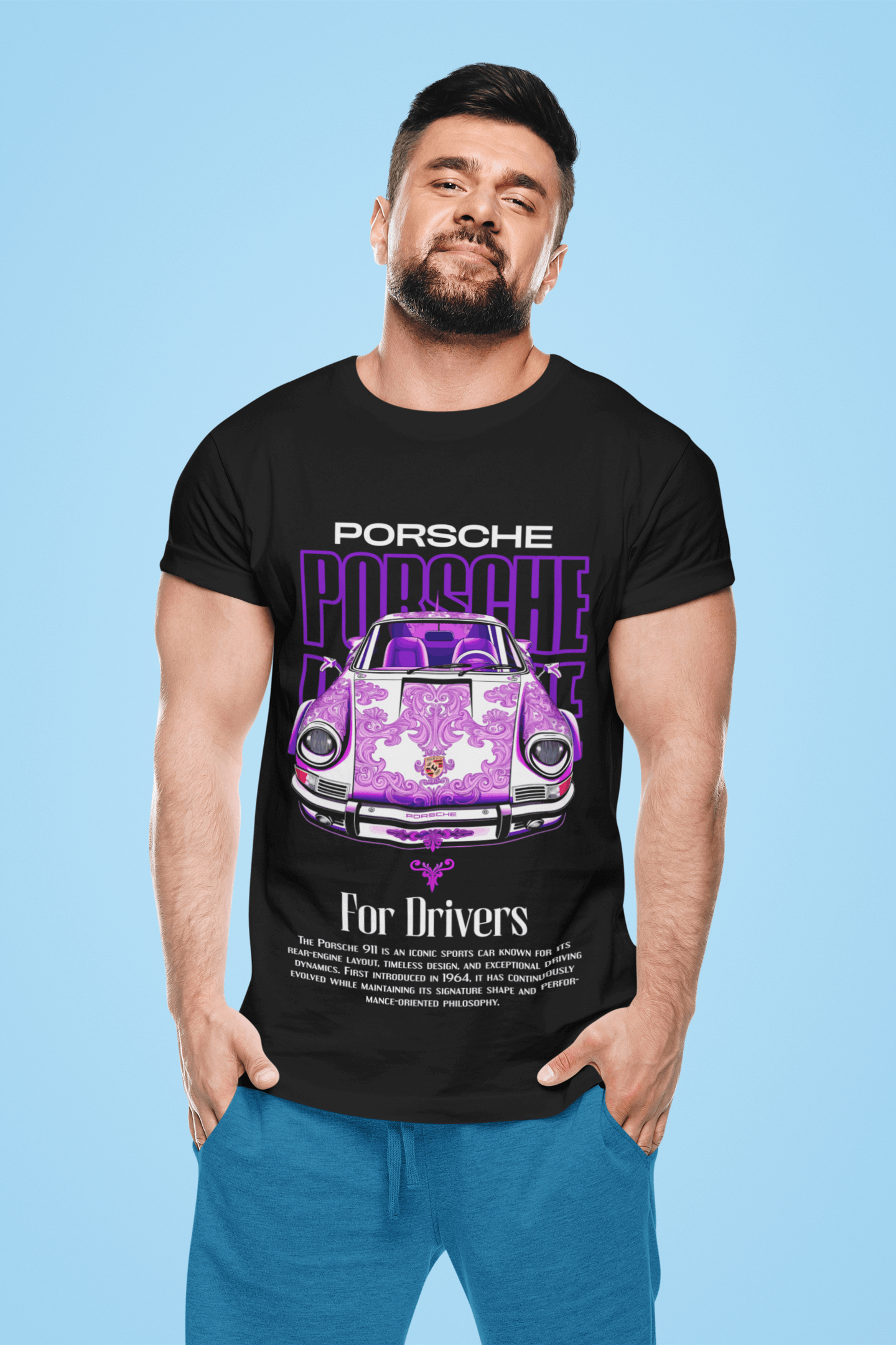 Classic Porsche 911 Graphic Tee — Purple Baroque For Drivers Poster
