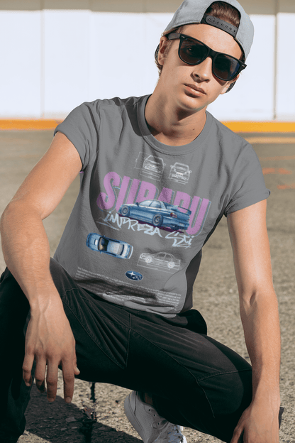 Subaru Impreza WRX STI Graphic Tee — Retro JDM Blueprint Poster