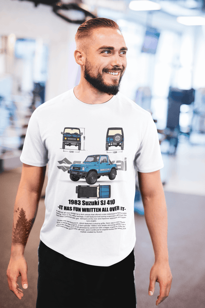 1983 Suzuki SJ 410 Graphic Tee — Blueprint Off-Road Fun Poster