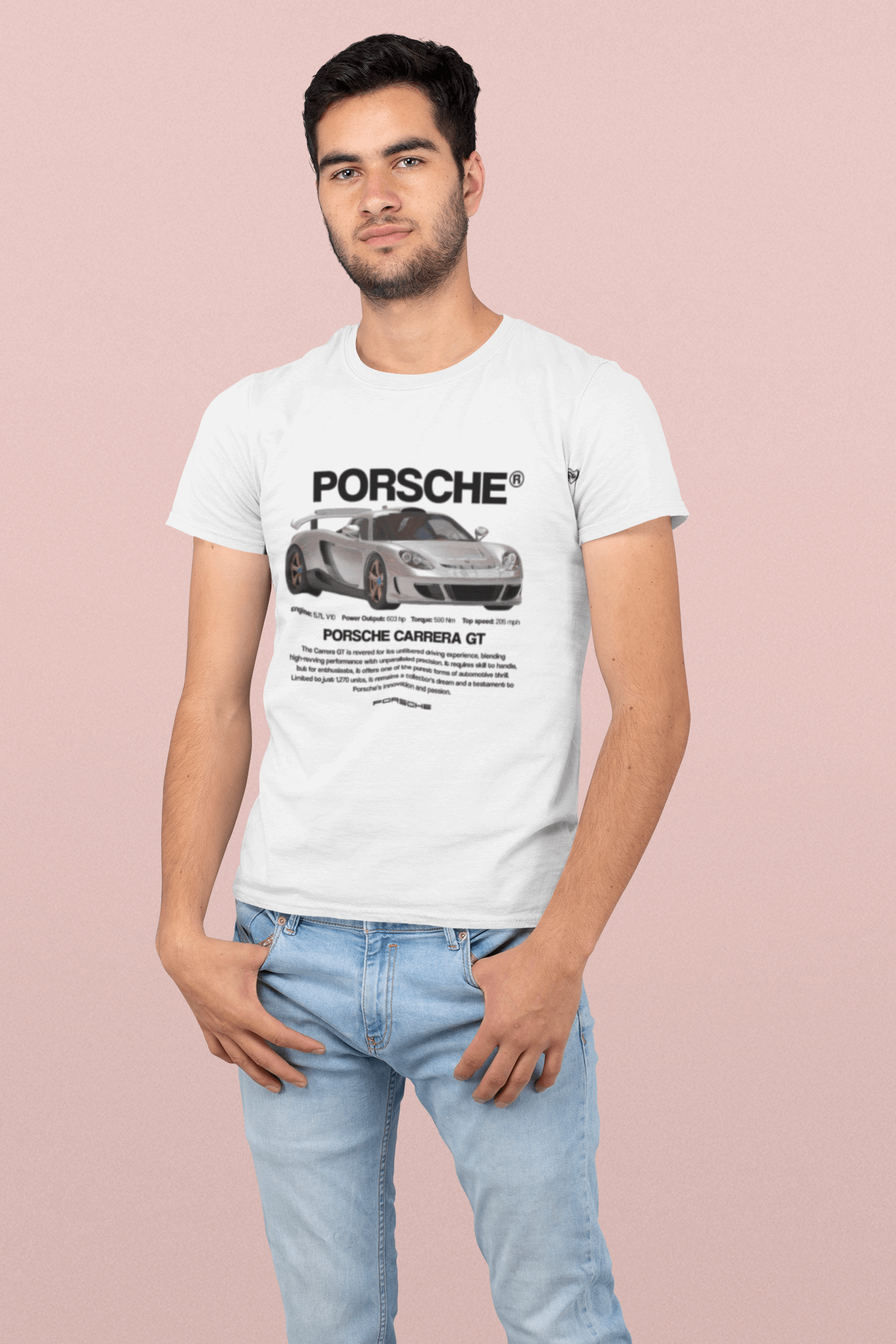 Porsche Carrera GT Graphic T-Shirt — Racing Poster Artwork