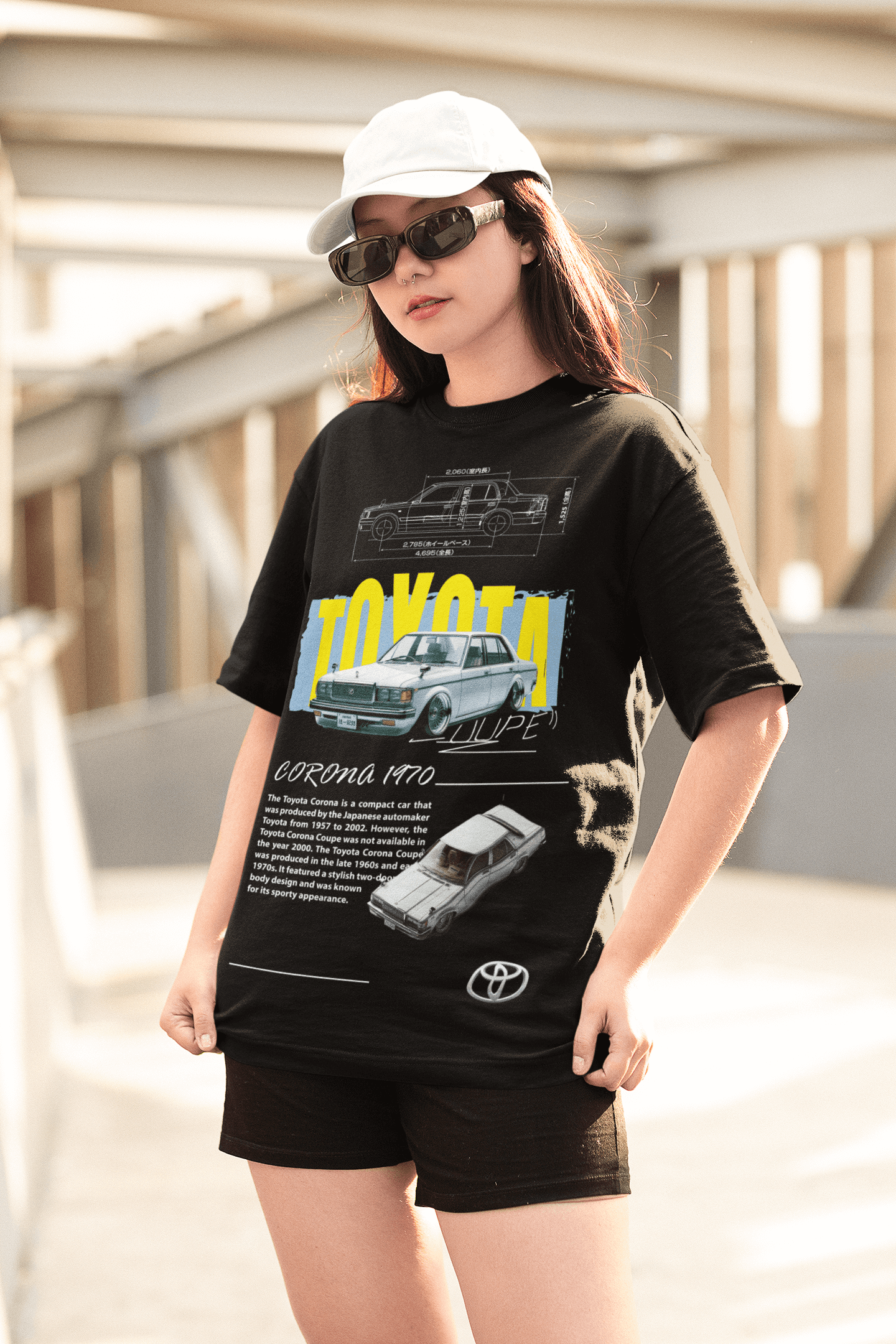 Toyota Corona 1970 Graphic T-Shirt — Blueprint Poster
