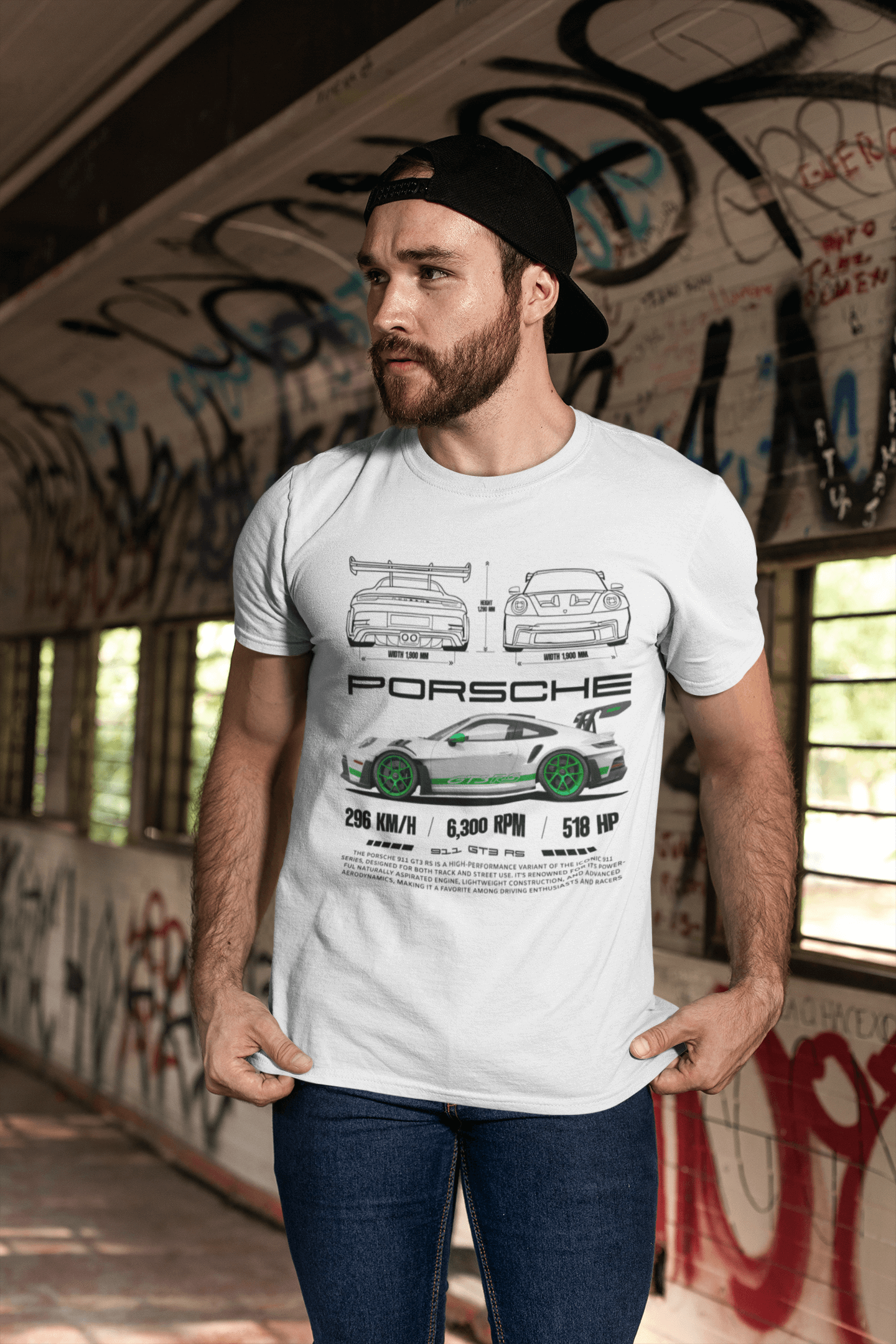 Porsche 911 GT3 RS Graphic T-Shirt — Blueprint Performance Poster