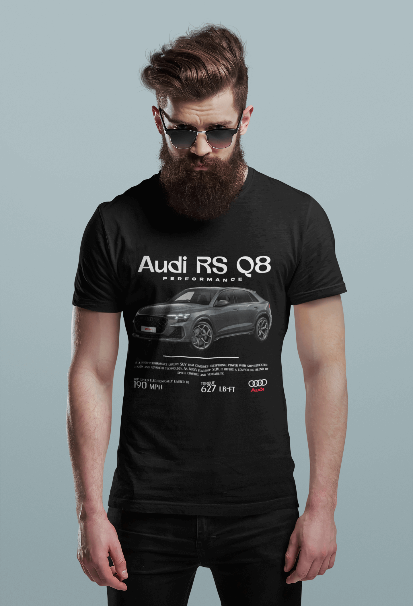 Audi RS Q8 Graphic T‑Shirt — Performance Poster Artwork