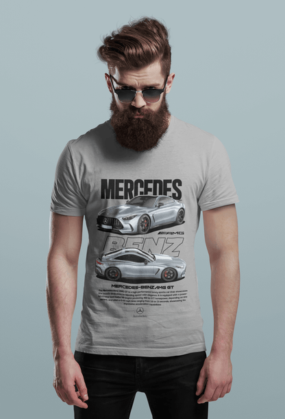 Mercedes-Benz AMG GT Graphic T-Shirt — Dual View Photo & Typography