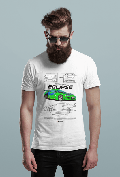 Mitsubishi Eclipse JDM T-Shirt — Blueprint & Movie Car Artwork