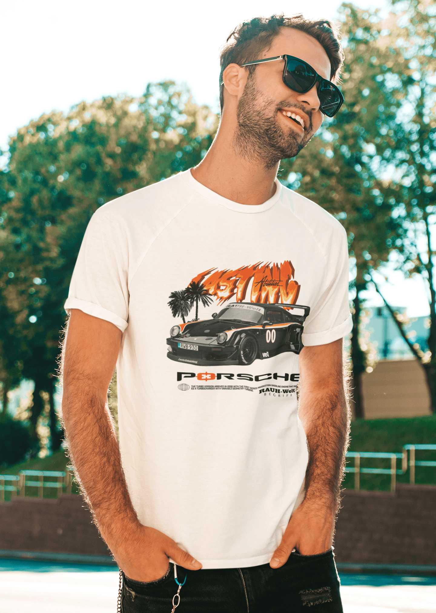 RWB Porsche 911 (930) Graphic Tee — Black Street Racer Poster