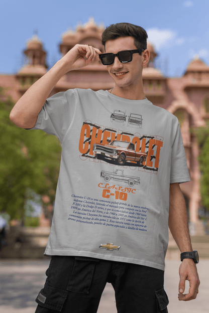 Custom Chevrolet C-10 Classic Technical Poster Tee - Personalized Vintage Truck Graphic Shirt
