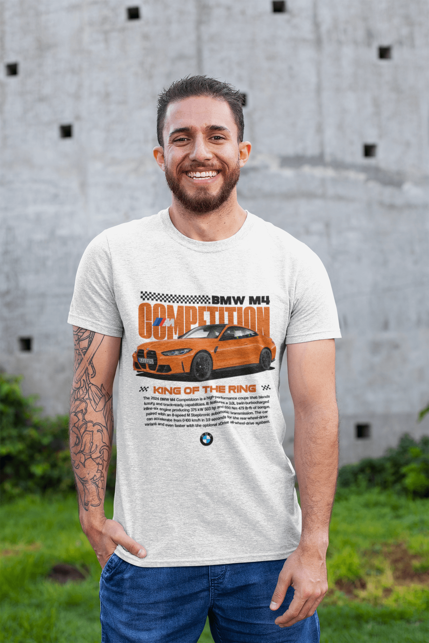 BMW M4 Competition Custom Graphic Tee - Personalized G82 Performance Blueprint Shirt