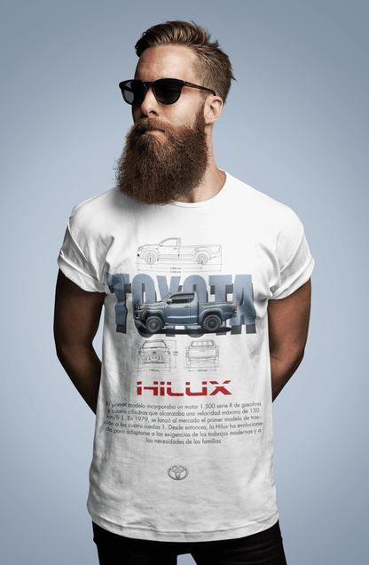 Toyota Hilux Pickup Graphic T-Shirt — Blueprint Back Print